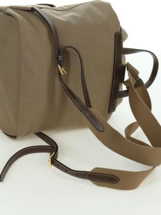 PRADA Backpack Canvas Beige Gold Auth 168350V main image 14